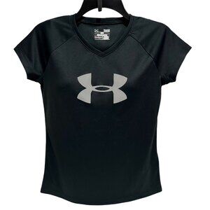 Under Armour Youth Girl Short Sleeve Black Loose Fit T-shirt Size YLG
